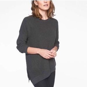 Athleta Rest Day Asymmetrical Sweater Tencel Silk Pima Cotton Crewneck